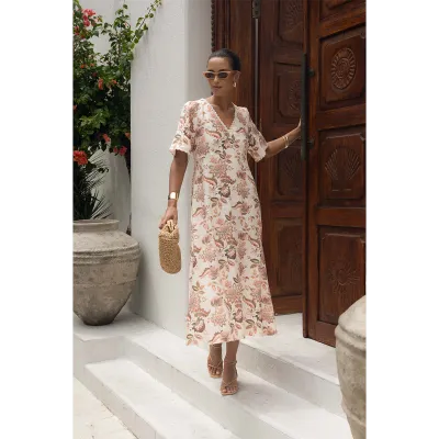 Bohemian Rose Midi Dress