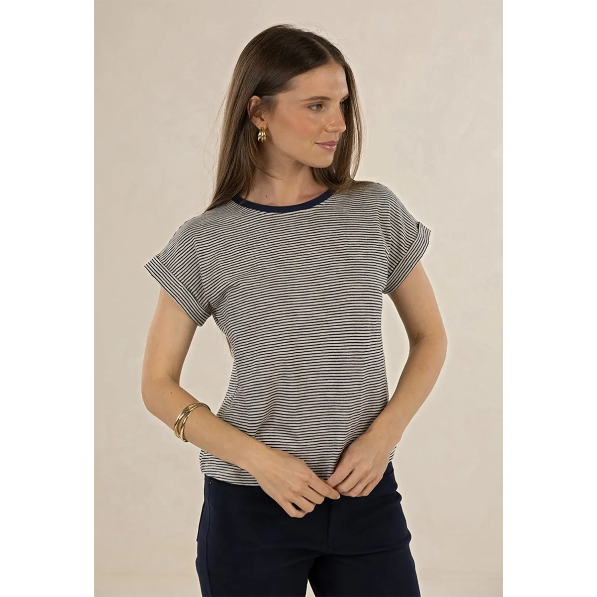 Pinnacle Stripe Tee - Midnight