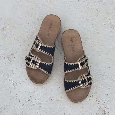 Linen Slide - Black