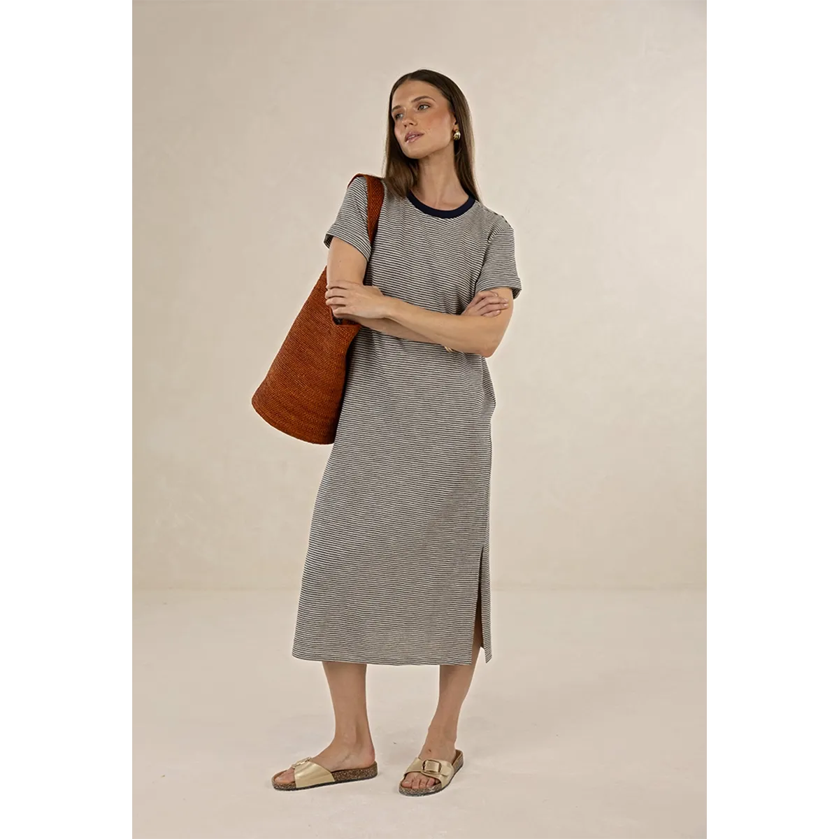 Profile Stripe Dress - Midnight
