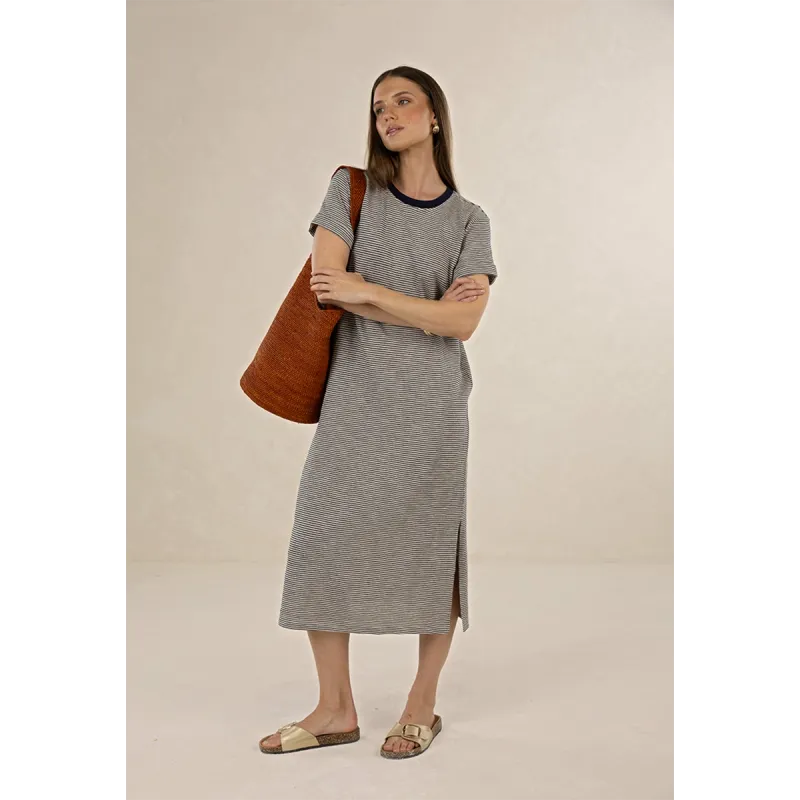 Profile Stripe Dress - Midnight
