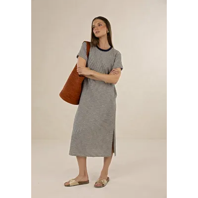 Profile Stripe Dress - Midnight