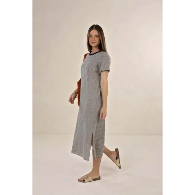 Profile Stripe Dress - Midnight