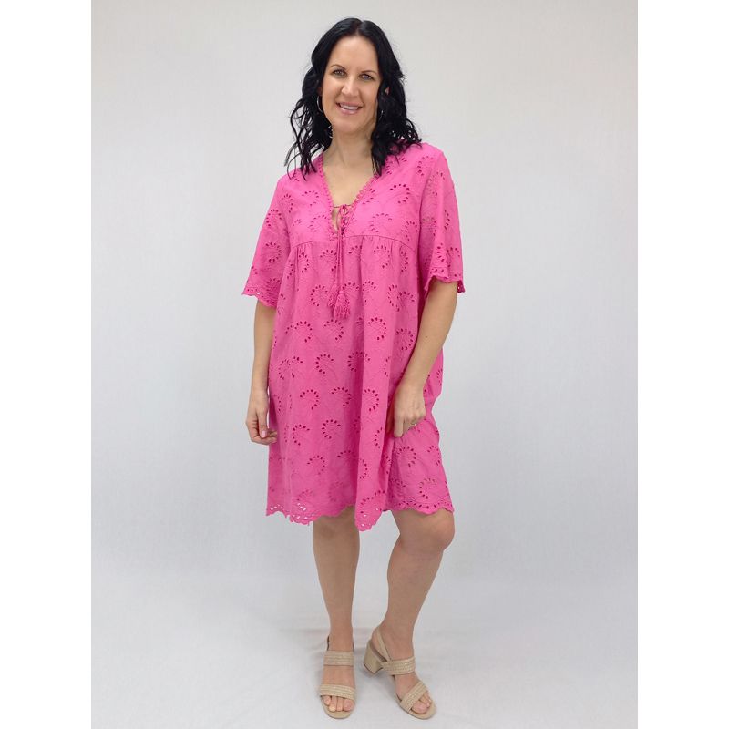 Lucia Schiffy Dress - $159, Colour: Fuchsia