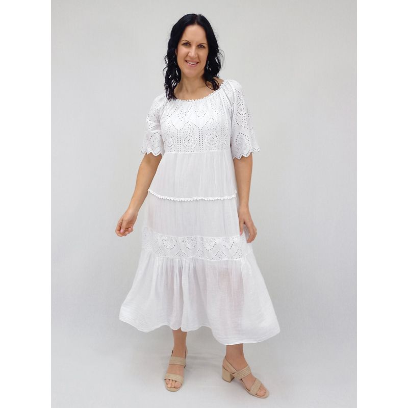 Iris Tiered Schiffy Dress - $199
