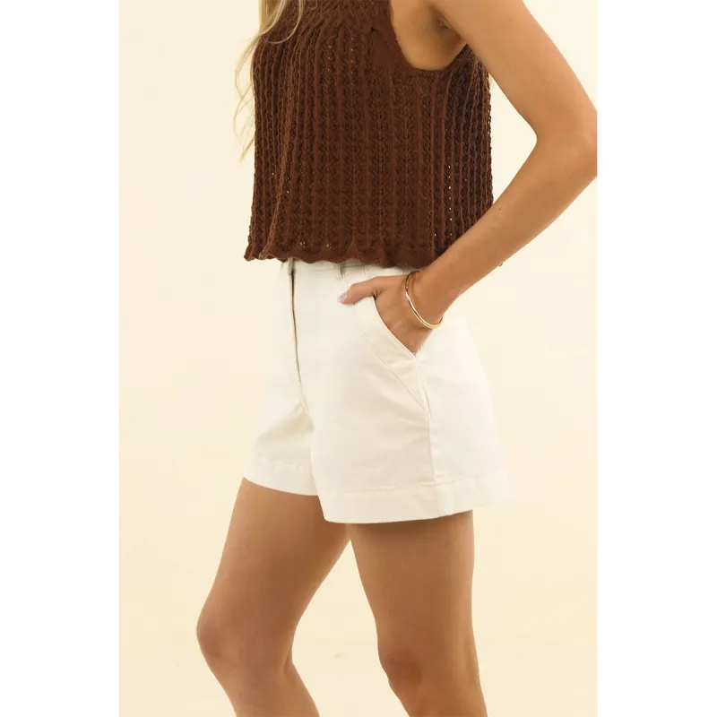 Ivy Denim Short - Ivory
