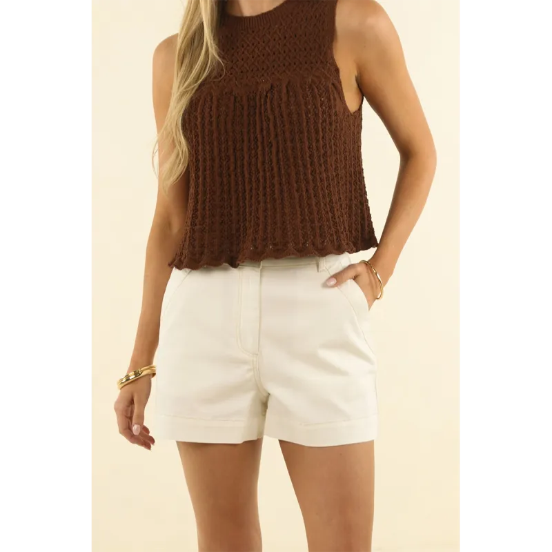 Ivy Denim Short - Ivory