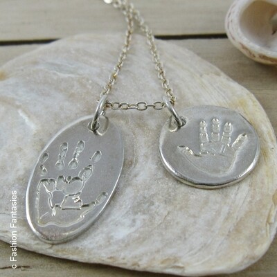 Circle or Oval Pendant Silver
