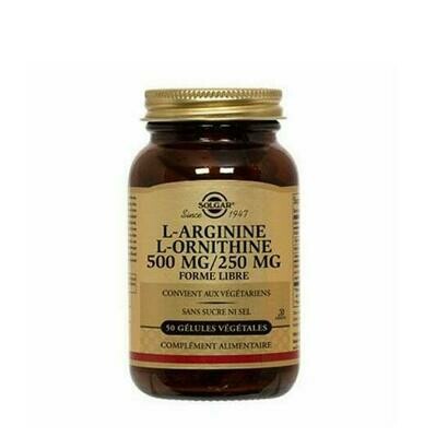 SOLGAR ARGININA  ORNITINA 500/250MG 50CPS