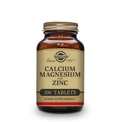 SOLGAR CALCIUM MAGNESIUM PLUS Y ZINC 100 TABLETAS