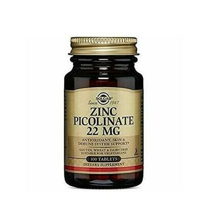 SOLGAR ZINC PICOLINATO 22 MG 100 COMP