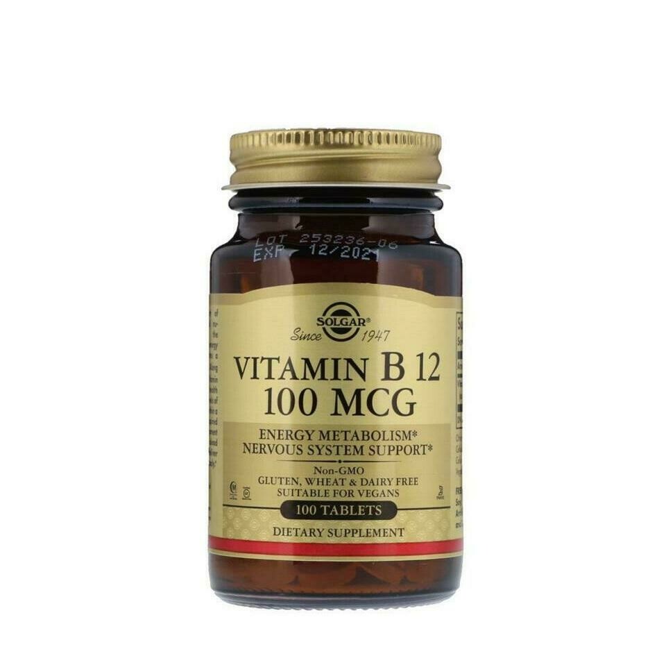 SOLGAR VITAMINA B12100 MCG, 100 COMP