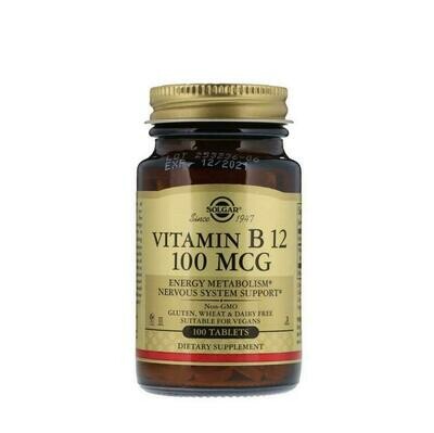 SOLGAR VITAMINA B12100 MCG, 100 COMP