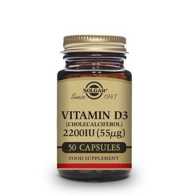 SOLGAR VITAMINA D3 COLECALCIFEROL 2200 UI 50 CAP