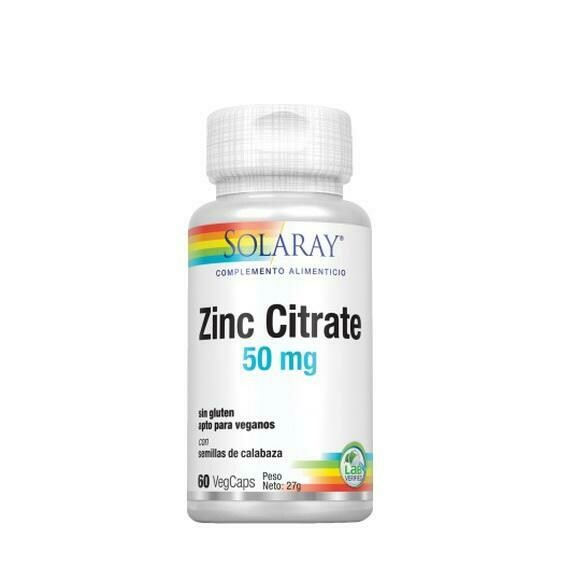 SOLARAY ZINC CITRATE 60.CAPSULAS