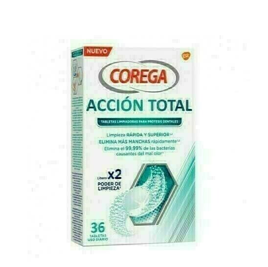 COREGA ACCION TOTAL LIMPIADOR LIMPIEZA PROTESIS 30 TABLETAS