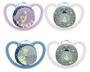 CHUPETE SILICONA NUK SPACE NIGHT 6-18 M 1 UNIDAD
