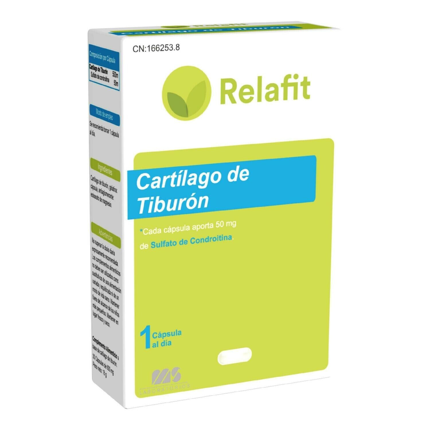 RELAFIT MS CARTILAGO DE TIBURON 500 MG 30 CAPS