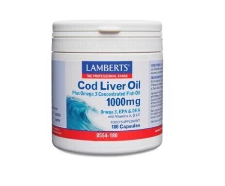 LAMBERTS ACEITE DE HIGADO DE BACALAO 1000 MG. 180 CAPS.