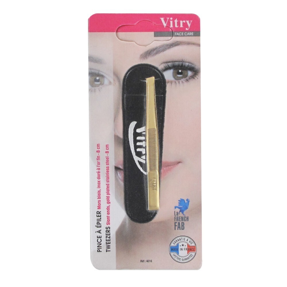 VITRY PINZA DEPILACION PUNTA AL BIES DORADA REF 4016