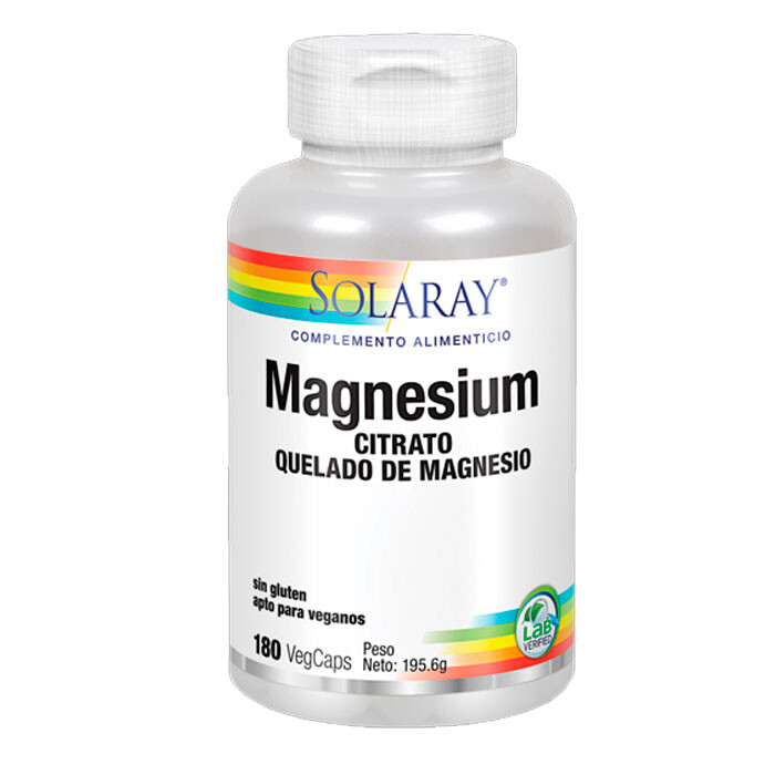 SOLARAY MAGNESIUM CITRATO QUELADO 180 CAPS