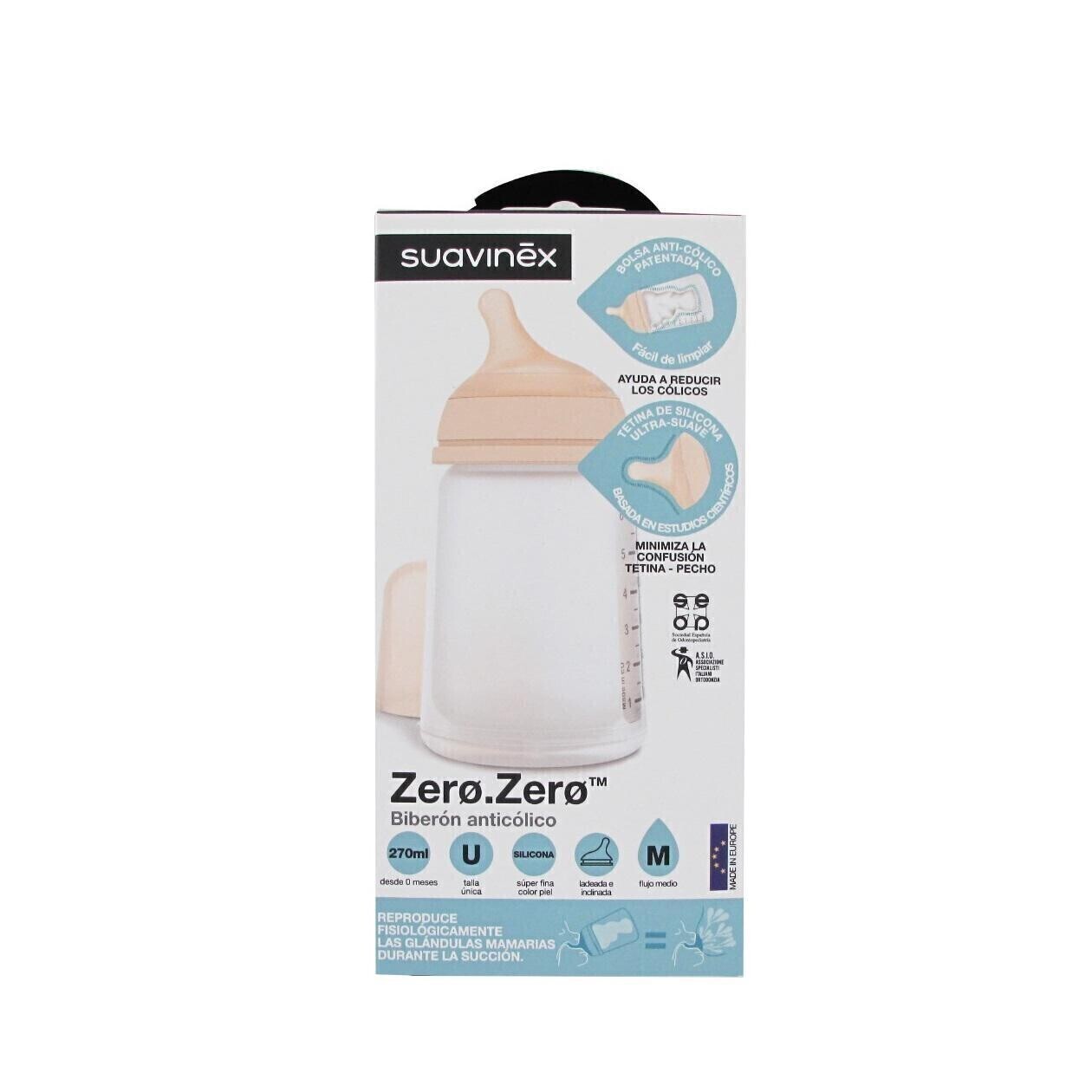 BIBERON ANTICOLICO T SILICONA SUAVINEX M 270 ML