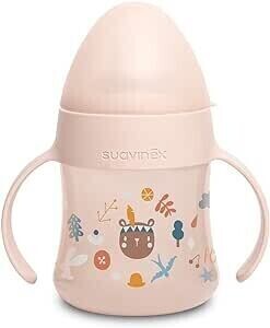 BIBERON SILICONA SUAVINEX ENTRENA 1 UNIDAD 150 ML CON ASAS DE COLORES  4 MESES