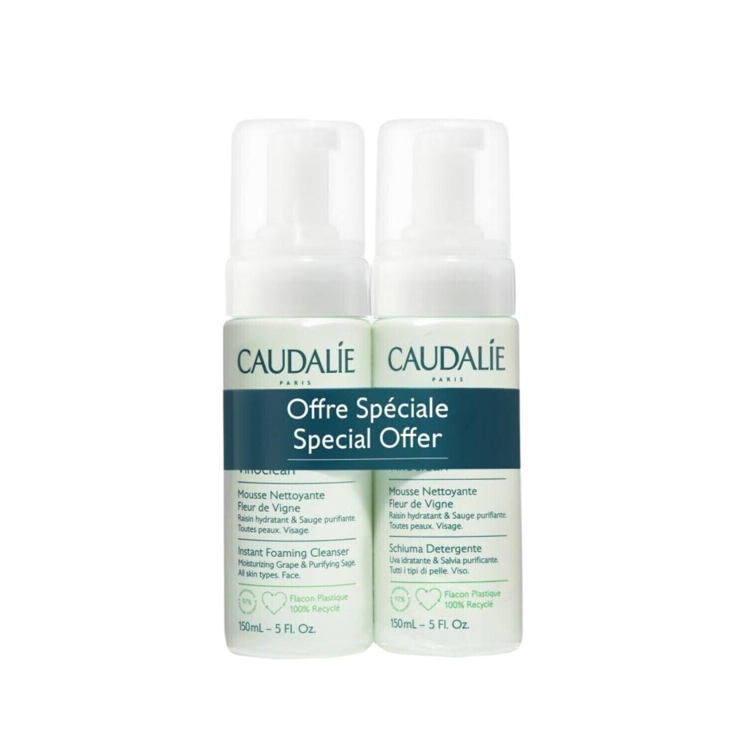 CAUDALIE DUO MOUSSE NETTOYANTE FLEUR DE VIGNE