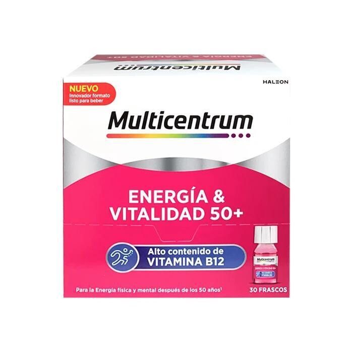 MULTICENTRUM ENERGIA  VITALIDAD 50  30 FRASCOS 7 ML SABOR FRAMBUESA
