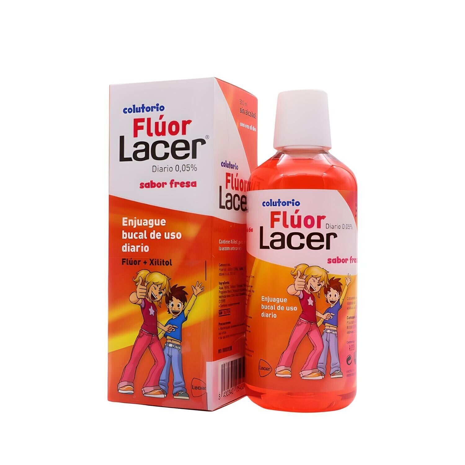 LACER COLUTORIO FLUOR DIARIO 0,05 % FRESA 500 ML