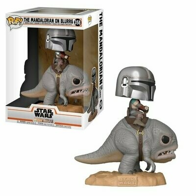 Mando ​mounted on Blurg Funko Pop! Rides Star Wars The Mandalorian