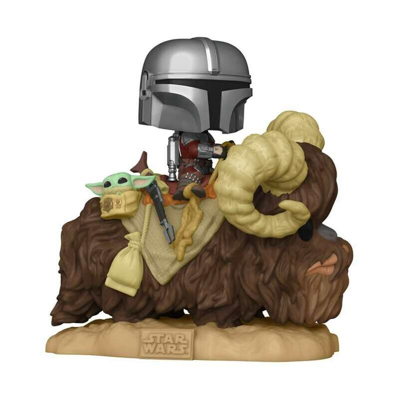 Mando on Bantha w Child in Bag Funko Pop! Deluxe Movies Star Wars The Mandalorian