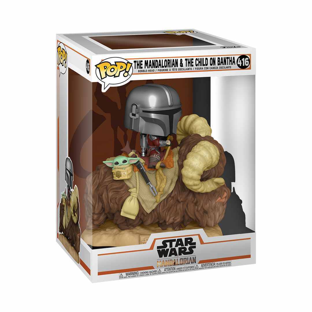 Mando en Bantha con el chicho Funko Pop! Deluxe Movies Star Wars The Mandalorian