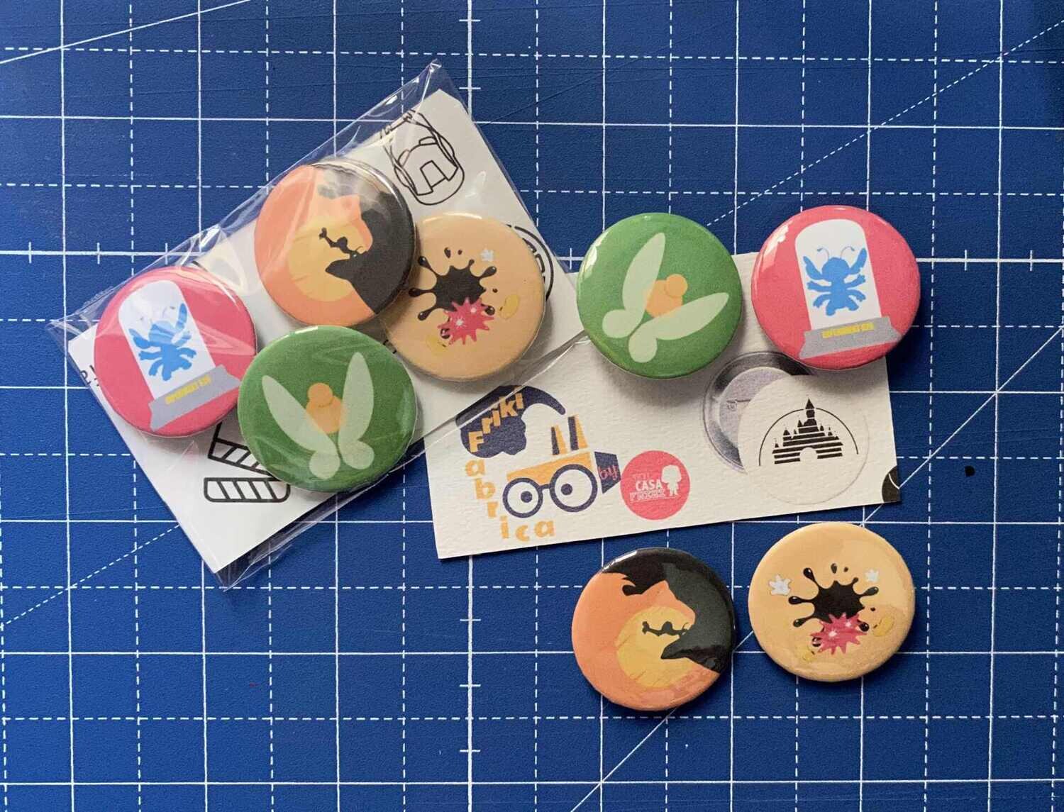 Pack Chapas Disney Pixar Tu casa Friki y Fabrica Friki