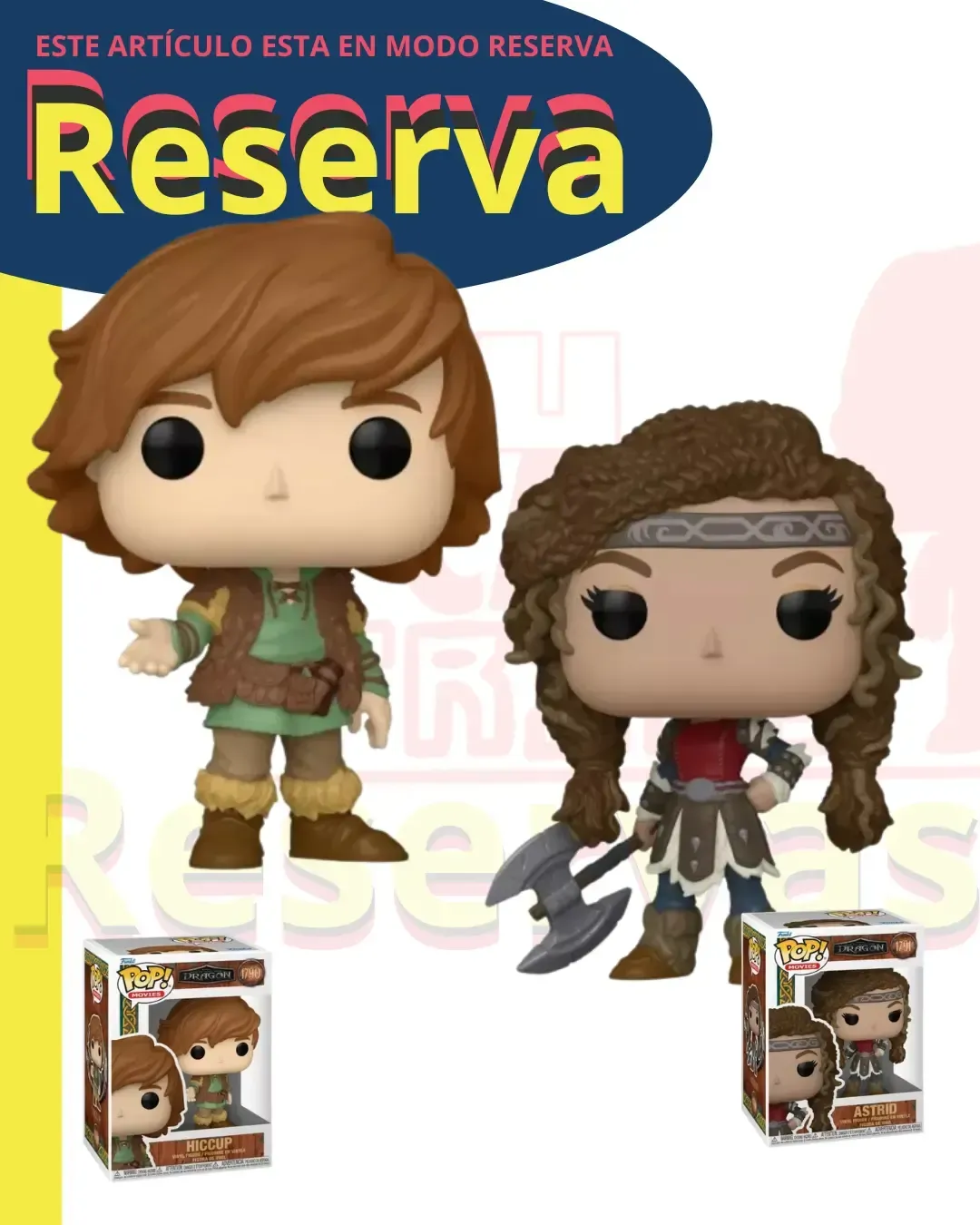 Pack 2 funkos Hiccup y Astrid Funko Pop Movies Cómo entrenar a tu dragón