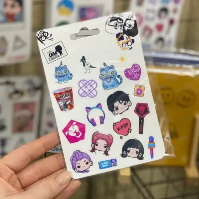 Plancha de pegatinas KPop Demon Hunters