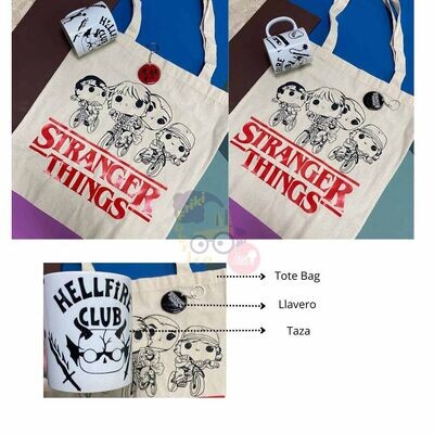 Pack Tote Bag Taza y llavero Stranger Things