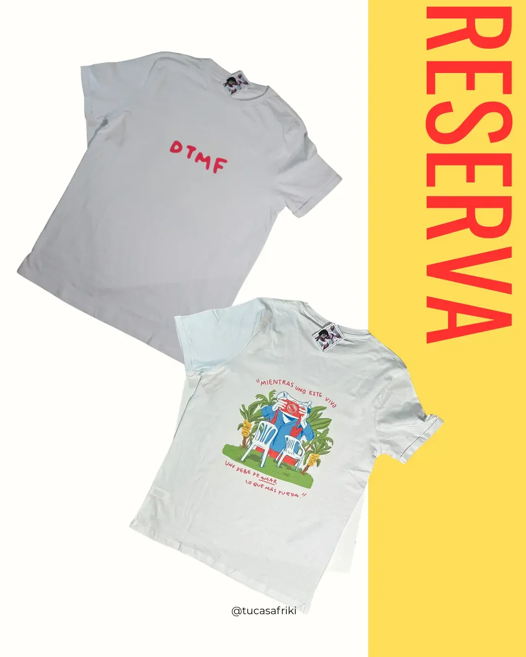 CAMISETA BÁSICA BLANCA MANGA CORTA unisex DTMF 2026