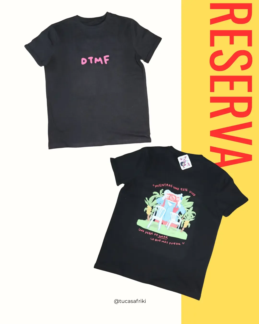 CAMISETA BÁSICA NEGRA MANGA CORTA unisex DTMF 2026