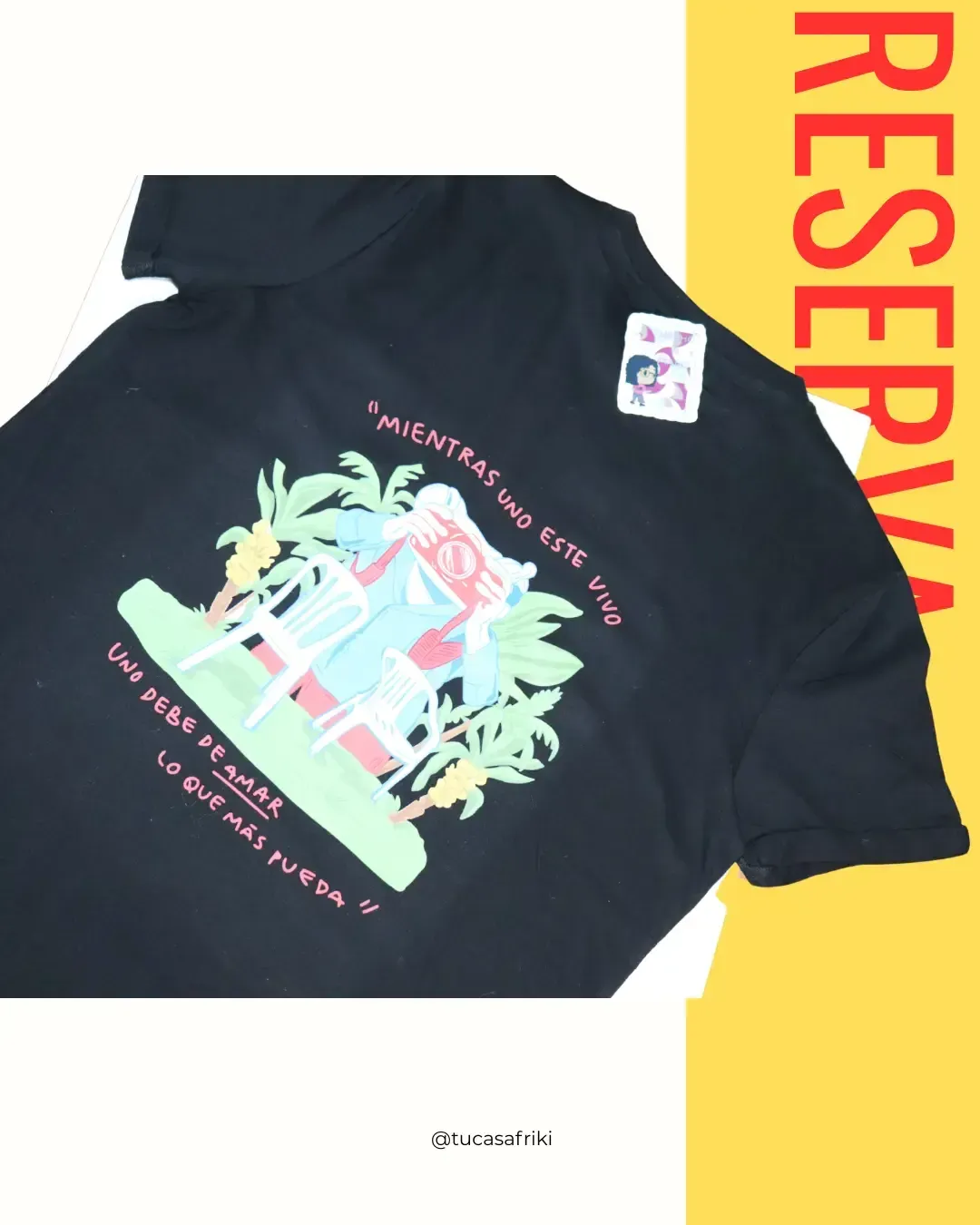 CAMISETA BÁSICA NEGRA MANGA CORTA unisex DTMF 2026, Talla: L