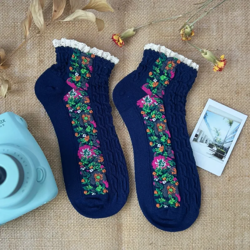 Daisy Sock Blue Anklet