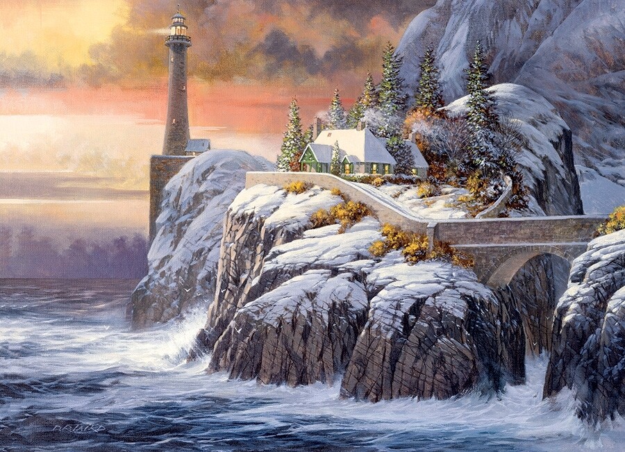 Winter Lighthouse - 1000 Piece Cobble Hill Puzzle
