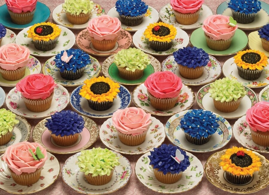 Cupcakes And Saucers - 1000 Piece Cobble Hill Puzzle