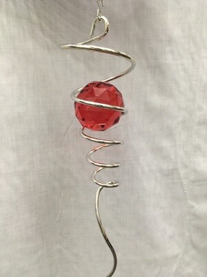 Spiral Tail with Red crystal - 10 inch