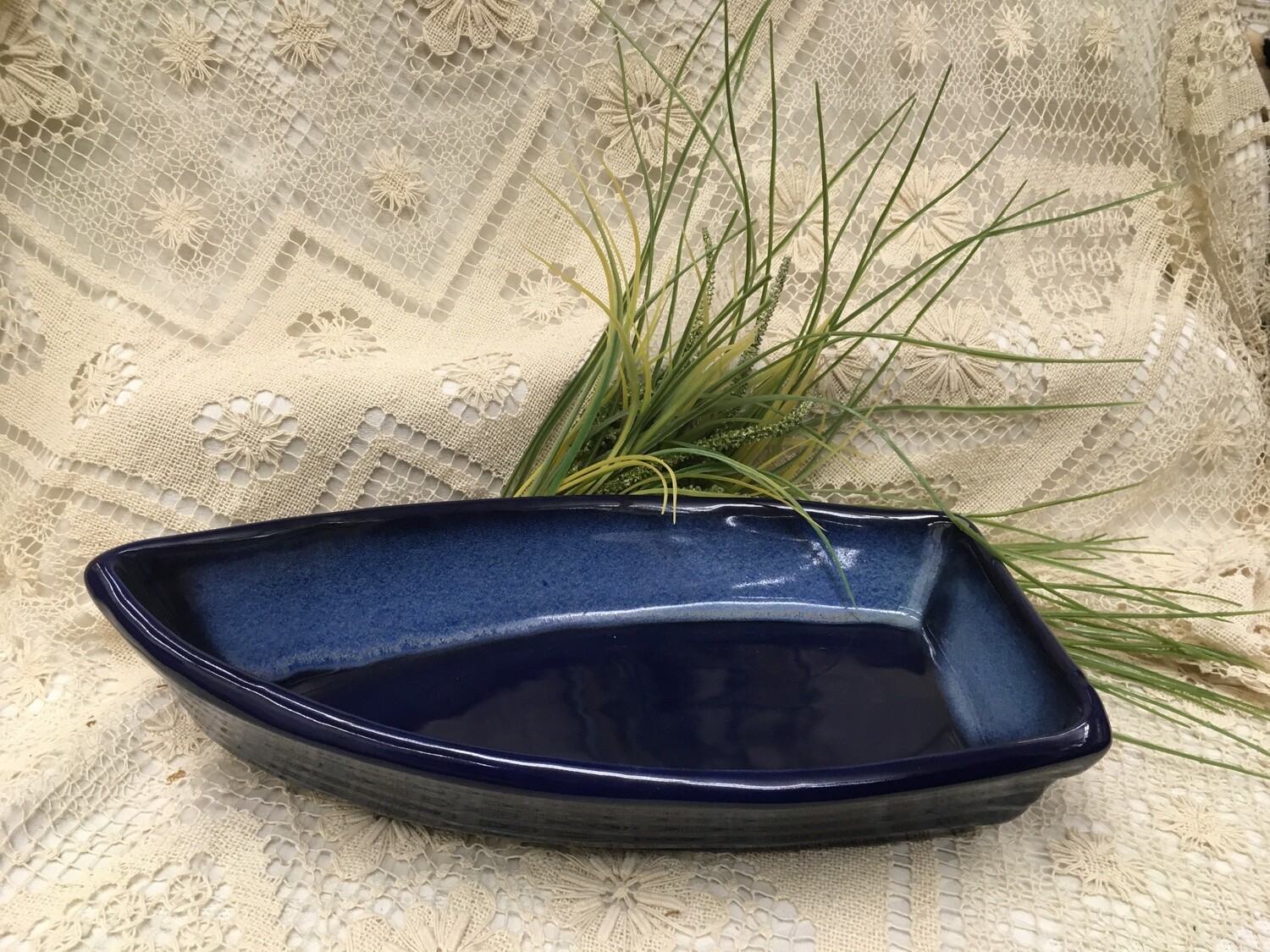 Boat Baker Northern Lights Blue - Maxwell Pottery - Handcrafted Canadian