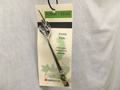 Fork-You Pickle Fork - Olive Green Stone - Canadian Handcrafted