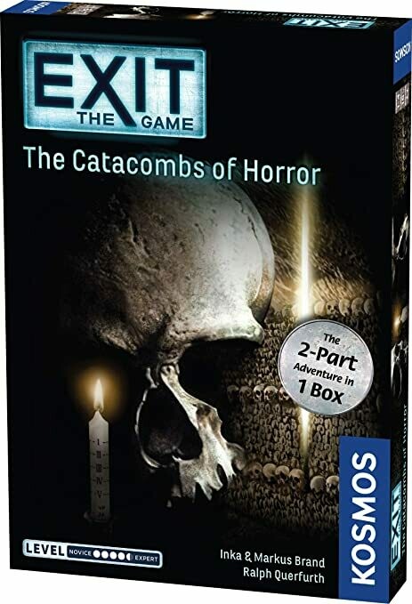 Exit - The Catacombs of Horror - Two Part Game Escape Room Game for 1 - 6 players.  Single use