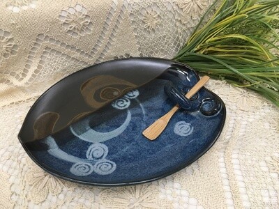 Leaf Tray, Blue Stone - Pavlo Pottery - Canadian Handmade