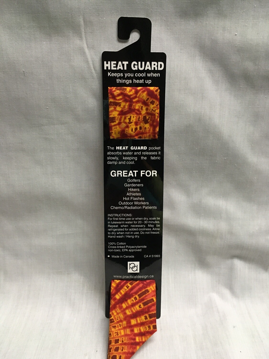 Heat Guard Cooling Tie - 70's Tie Dye - Handmade in Canada