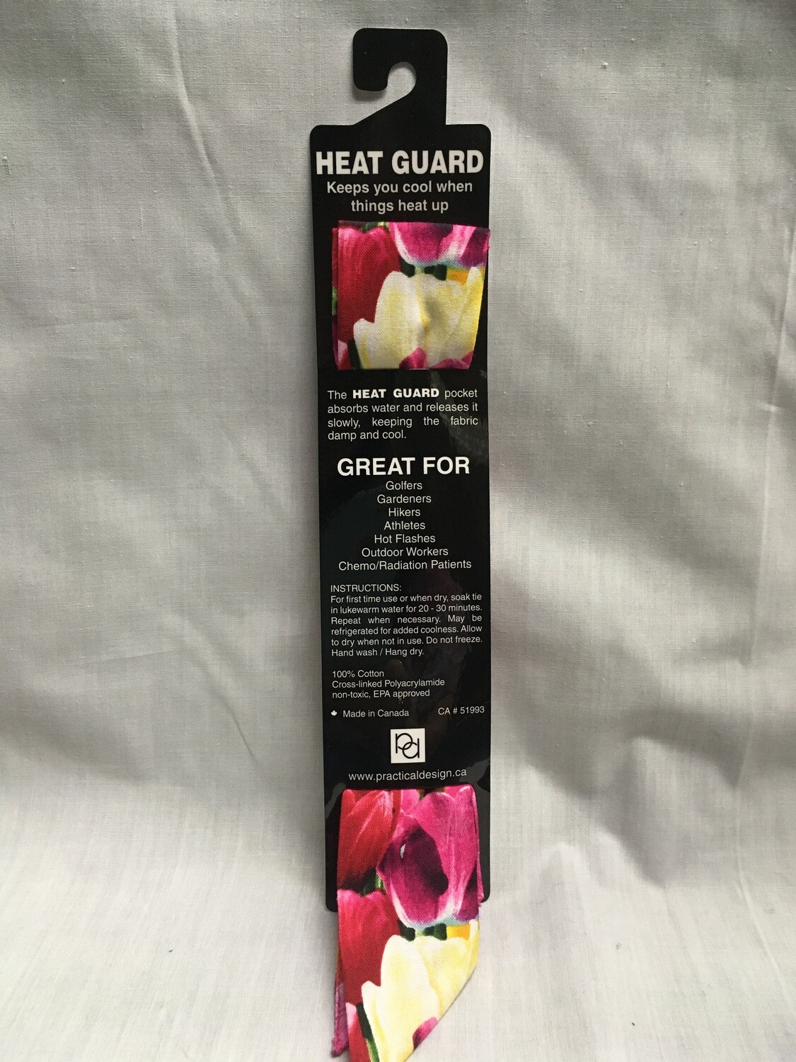 Heat Guard Cooling Tie - Tulips - Handmade in Canada
